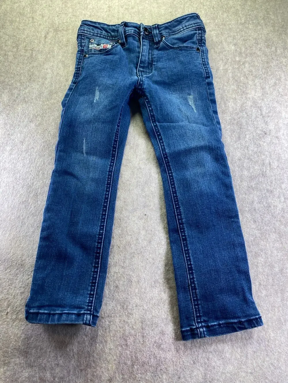 Diesel Kids THANAZ J US Distressed Adjustable Waist Skinny Jeans Size 5
